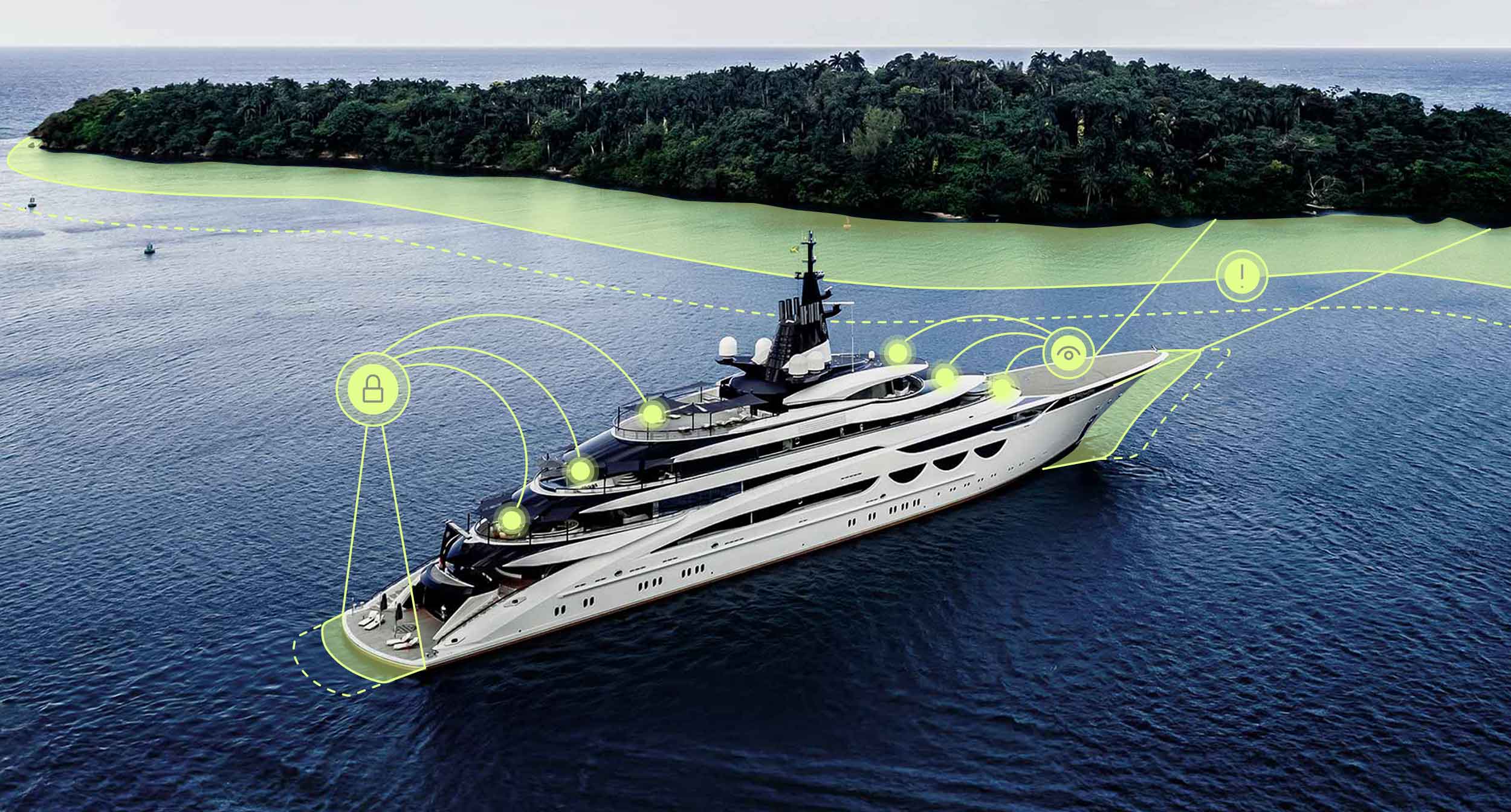 Visualisiertes Sicherheitssystem einer Yacht