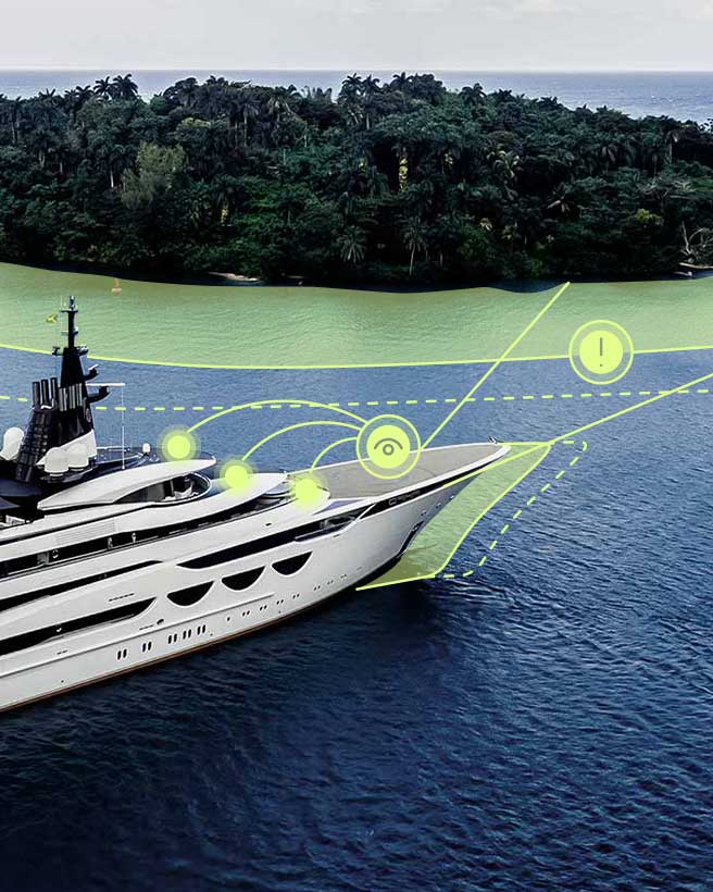 Visualisiertes Sicherheitssystem einer Yacht