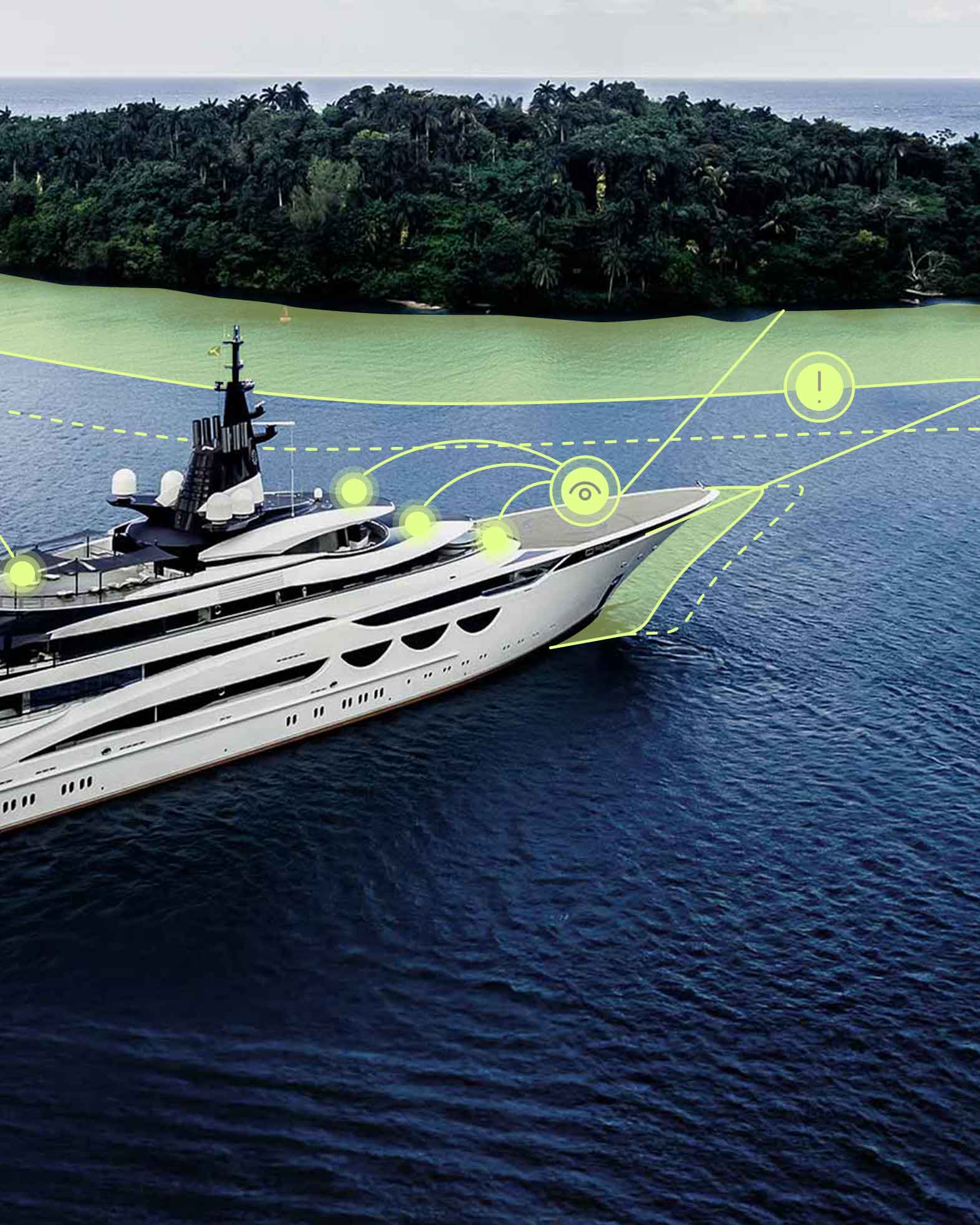 Visualisiertes Sicherheitssystem einer Yacht